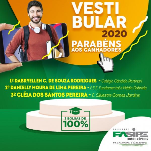 RESULTADO VESTIBULAR 2020/1 - GANHADORES DAS BOLSAS